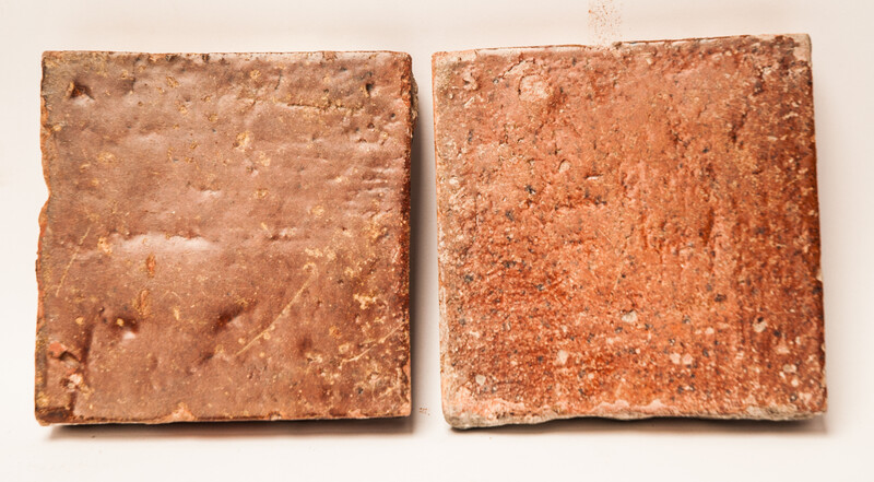 A collection of 25 glazed early seventeenth century ceramic floor tiles.