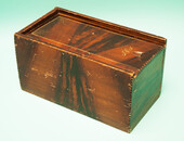 A nineteenth century sapwood imitation mahogany painted box from West Friesland with initials 