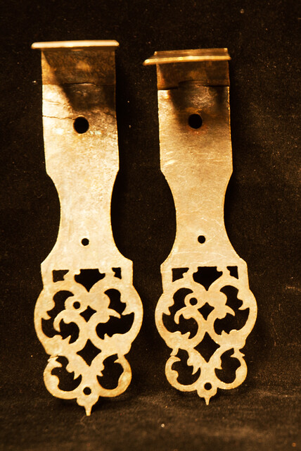 A pair of decorative eighteenth century brass 