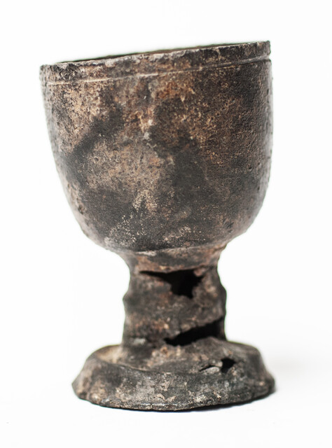 A sixteenth century pewter drinking cup 