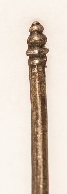 A small 17th century pewter spoon with a clear hallmark 