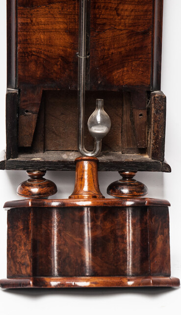 A superb 18th Century burr walnut mercury barometer by Stevan Ronket in Amsterdam.