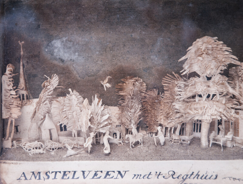 A three dimensional paper diorama of AMSTELVEEN signed and dated 1827 by I.V.Lochem.