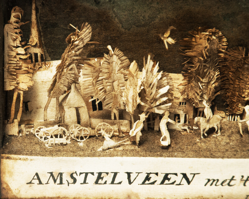 A three dimensional paper diorama of AMSTELVEEN signed and dated 1827 by I.V.Lochem.