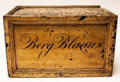 An 18th C. oak case for pigments marked 