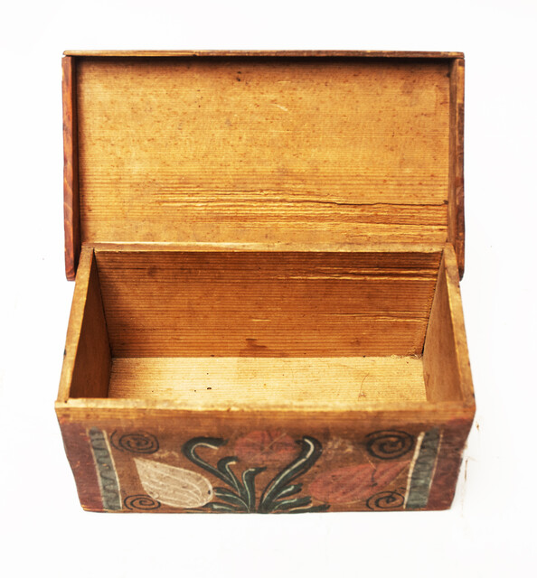 An 18th C. South German painted wooden box.