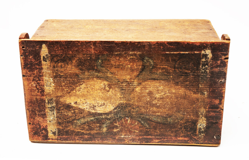 An 18th C. South German painted wooden box.