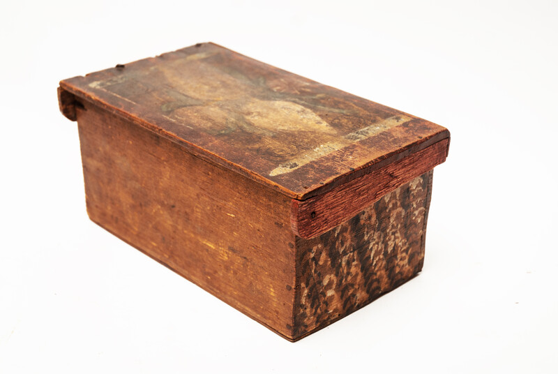 An 18th C. South German painted wooden box.