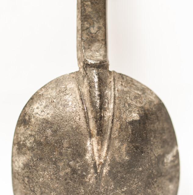 An early seventeenth century pewter spoon with hallmark.