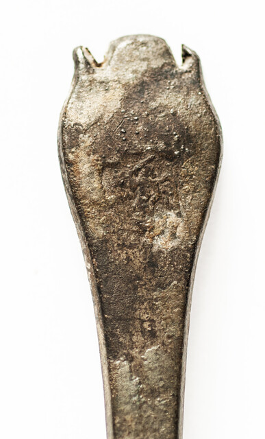 An early seventeenth century pewter spoon with hallmark.