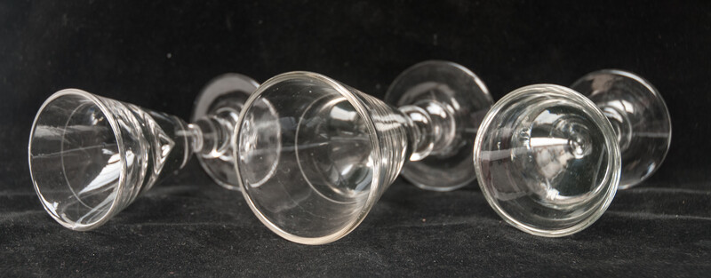 Three 19th century toastmasters glasses.