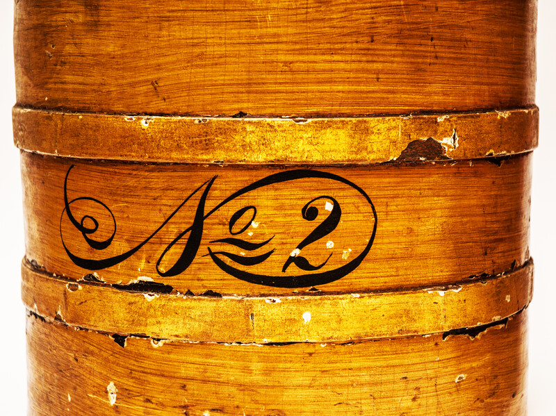 Two eighteenth century tobacco barrels, the inside covered with lead.