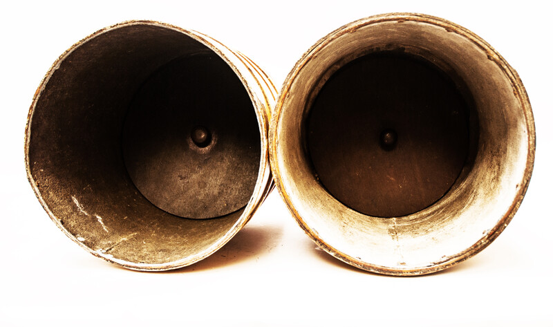 Two eighteenth century tobacco barrels, the inside covered with lead.