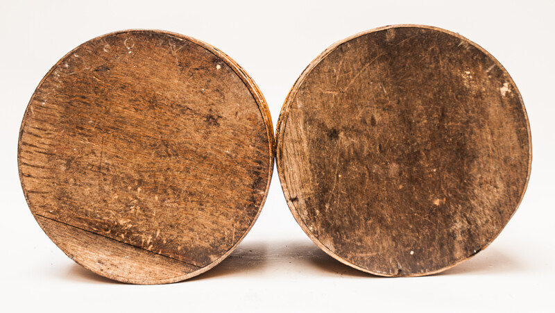 Two eighteenth century tobacco barrels, the inside covered with lead.